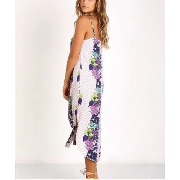 Mara Hoffman Dress Women Small Jardin Button Front Midi Colorful Tropical Floral - Picture 3 of 10